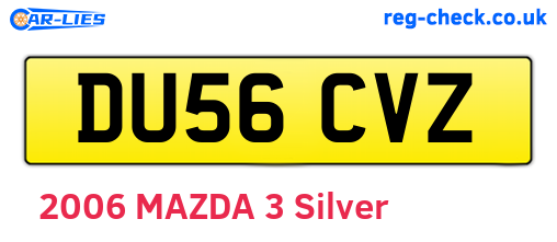 DU56CVZ are the vehicle registration plates.