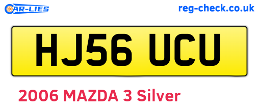 HJ56UCU are the vehicle registration plates.