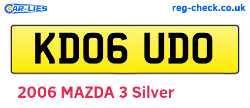 KD06UDO are the vehicle registration plates.