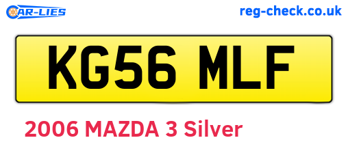 KG56MLF are the vehicle registration plates.