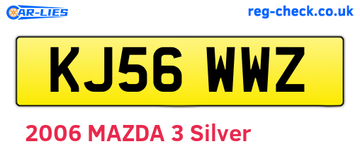 KJ56WWZ are the vehicle registration plates.