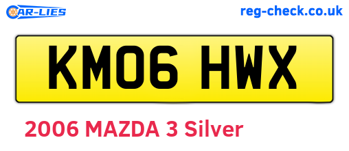 KM06HWX are the vehicle registration plates.