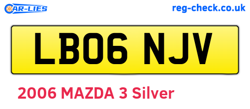 LB06NJV are the vehicle registration plates.