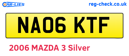 NA06KTF are the vehicle registration plates.
