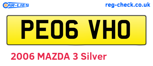 PE06VHO are the vehicle registration plates.