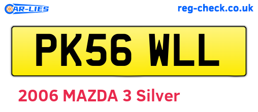 PK56WLL are the vehicle registration plates.