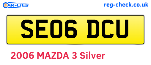 SE06DCU are the vehicle registration plates.