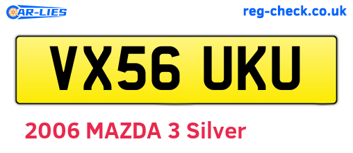 VX56UKU are the vehicle registration plates.