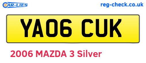 YA06CUK are the vehicle registration plates.