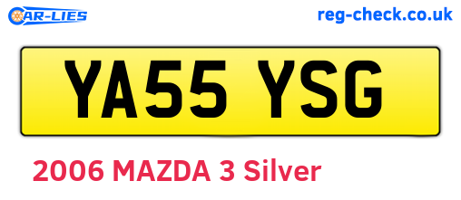 YA55YSG are the vehicle registration plates.
