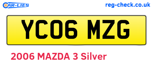 YC06MZG are the vehicle registration plates.