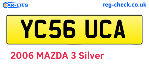 YC56UCA are the vehicle registration plates.