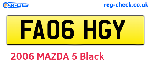 FA06HGY are the vehicle registration plates.