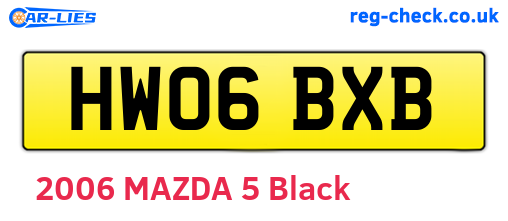 HW06BXB are the vehicle registration plates.