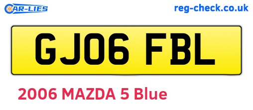 GJ06FBL are the vehicle registration plates.