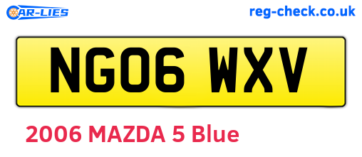 NG06WXV are the vehicle registration plates.