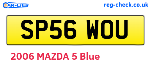 SP56WOU are the vehicle registration plates.