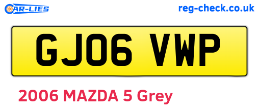 GJ06VWP are the vehicle registration plates.