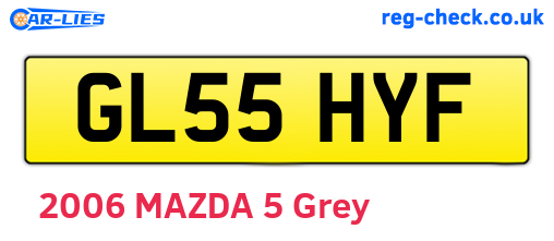 GL55HYF are the vehicle registration plates.