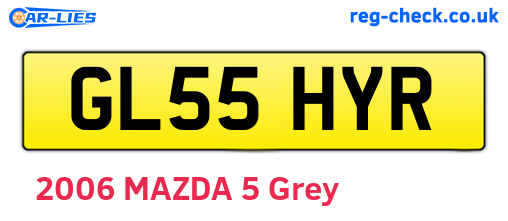 GL55HYR are the vehicle registration plates.