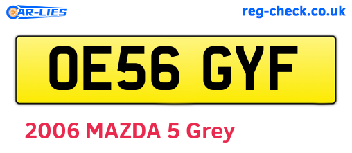 OE56GYF are the vehicle registration plates.