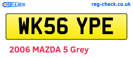 WK56YPE are the vehicle registration plates.