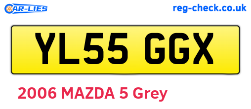 YL55GGX are the vehicle registration plates.