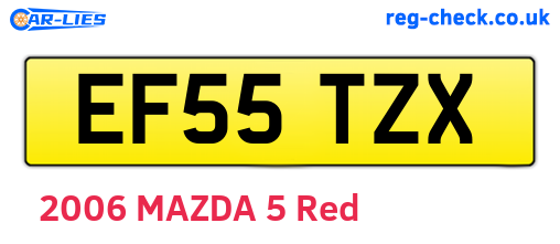 EF55TZX are the vehicle registration plates.