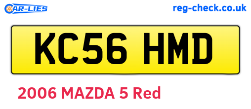 KC56HMD are the vehicle registration plates.