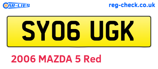 SY06UGK are the vehicle registration plates.