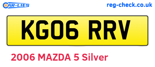 KG06RRV are the vehicle registration plates.