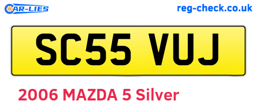 SC55VUJ are the vehicle registration plates.