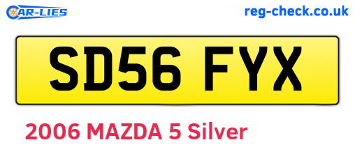 SD56FYX are the vehicle registration plates.