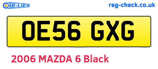 OE56GXG are the vehicle registration plates.