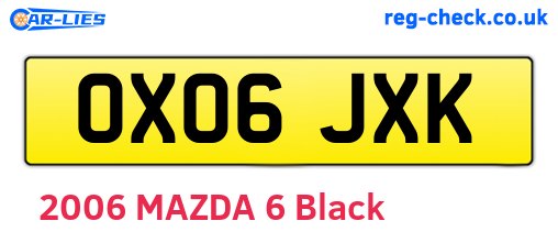 OX06JXK are the vehicle registration plates.