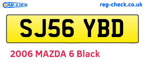 SJ56YBD are the vehicle registration plates.