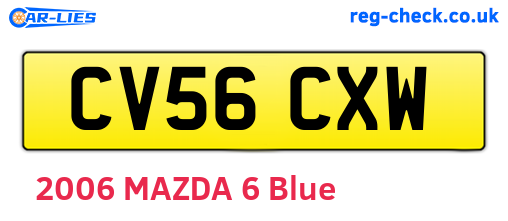 CV56CXW are the vehicle registration plates.