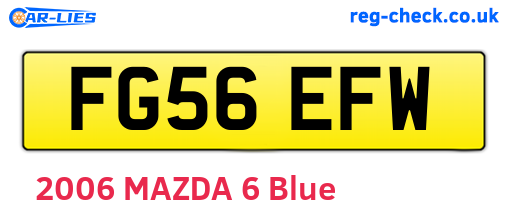 FG56EFW are the vehicle registration plates.