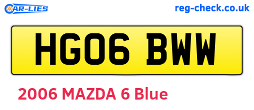 HG06BWW are the vehicle registration plates.