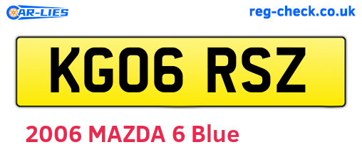 KG06RSZ are the vehicle registration plates.