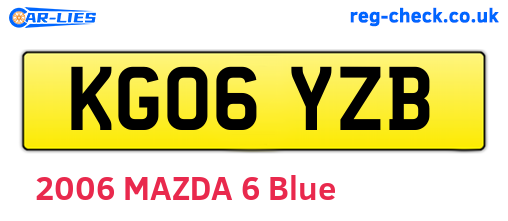 KG06YZB are the vehicle registration plates.