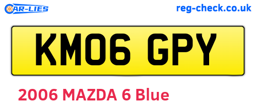 KM06GPY are the vehicle registration plates.