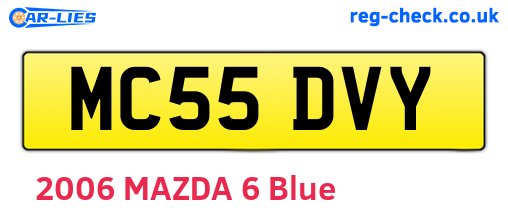 MC55DVY are the vehicle registration plates.