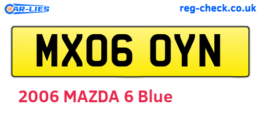 MX06OYN are the vehicle registration plates.
