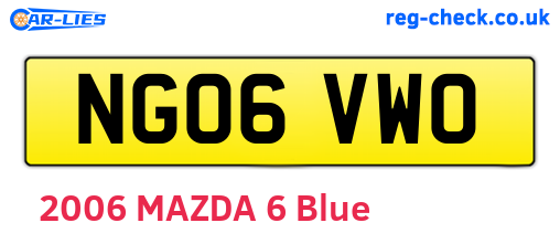 NG06VWO are the vehicle registration plates.