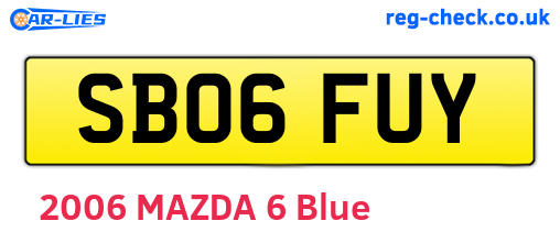 SB06FUY are the vehicle registration plates.