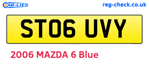 ST06UVY are the vehicle registration plates.