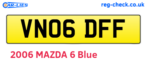 VN06DFF are the vehicle registration plates.