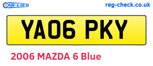 YA06PKY are the vehicle registration plates.