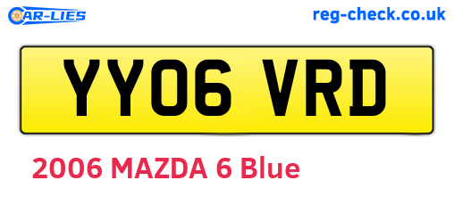 YY06VRD are the vehicle registration plates.